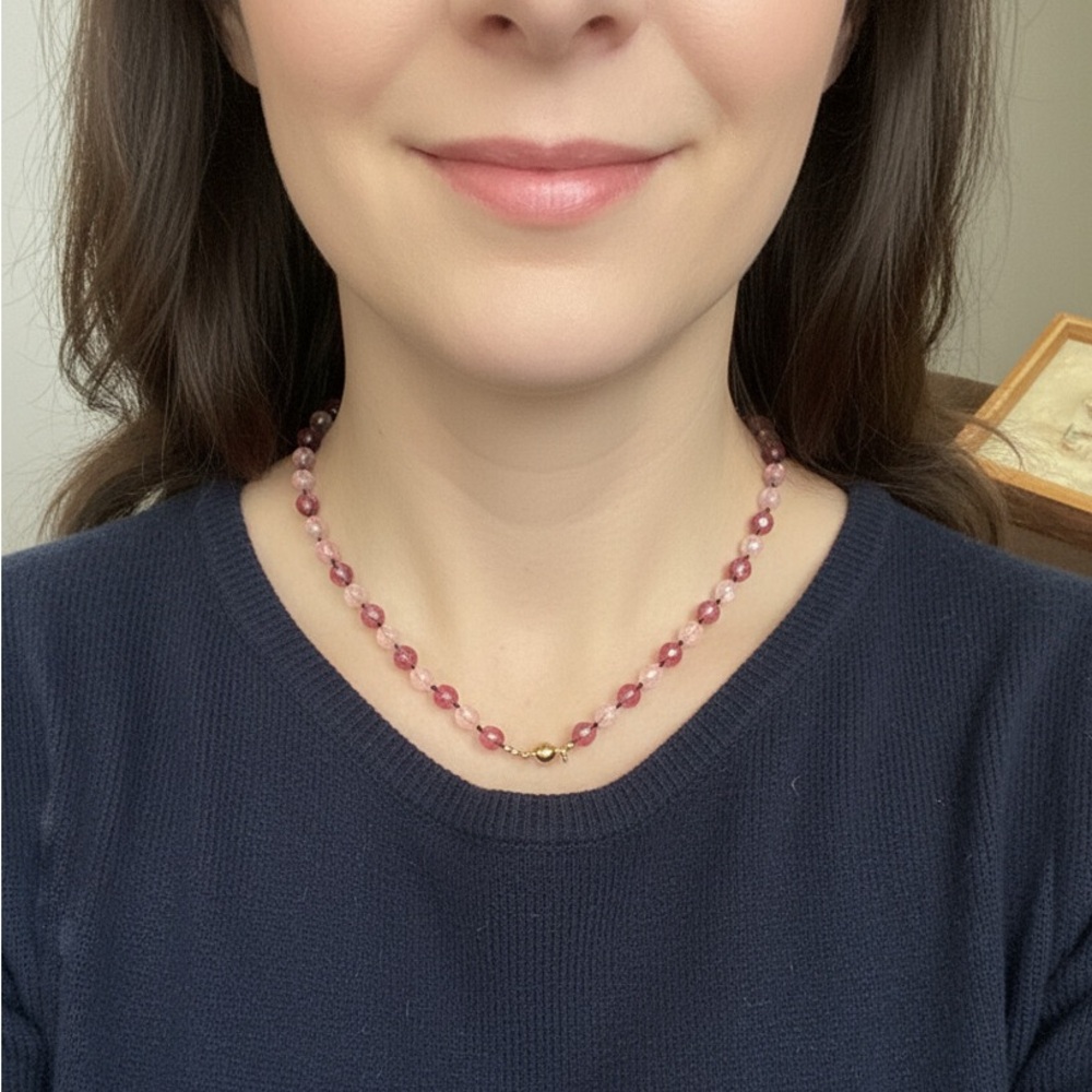 Elegant Pink Beaded Necklace